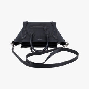 Pre-owned Celine Luggage nano Shopper Black Leather shoulderbag | stylenewstar