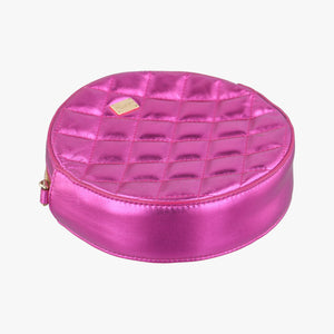 Pre-owned Dolce & Gabbana Round Quilted Pink Leather AP1449 shoulderbag | stylenewstar