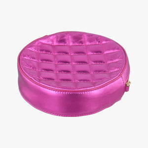 Pre-owned Dolce & Gabbana Round Quilted Pink Leather AP1449 shoulderbag | stylenewstar