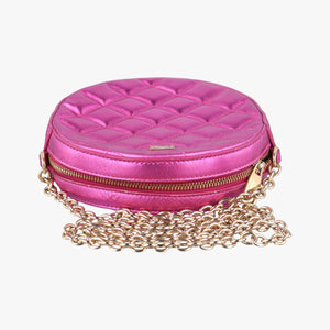 Pre-owned Dolce & Gabbana Round Quilted Pink Leather AP1449 shoulderbag | stylenewstar