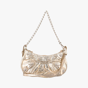 Pre-owned Balenciaga Le Cagole mini Golden lambskin shoulderbag | stylenewstar