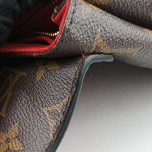 Secondhand Louis Vuitton SAINT PLACIDE brown×CERISE Monogram Canvas×calf leather M43713 shoulderbag | stylenewstar