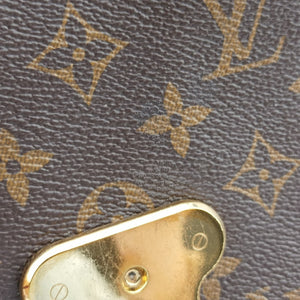 Secondhand Louis Vuitton SAINT PLACIDE brown×CERISE Monogram Canvas×calf leather M43713 shoulderbag | stylenewstar