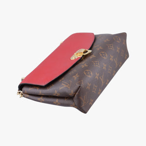Secondhand Louis Vuitton SAINT PLACIDE brown×CERISE Monogram Canvas×calf leather M43713 shoulderbag | stylenewstar