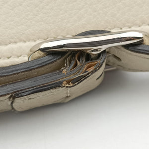 Pre-owned Gucci Bamboo Daily White Leather 370826 shoulderbag | stylenewstar