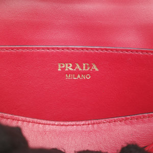 Pre-owned Prada Esplanade Red SAFFIANO Leather shoulderbag | stylenewstar