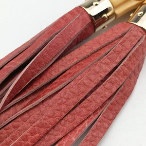 Pre-owned Gucci New Bamboo Red Leather 254884 shoulderbag | stylenewstar