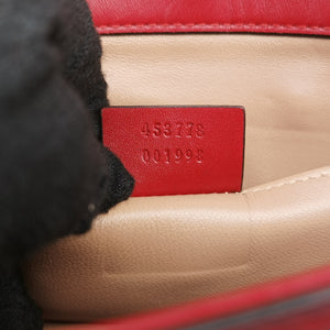 Pre-owned Gucci Broadway Pearl Bee Red Leather 453778 shoulderbag | stylenewstar
