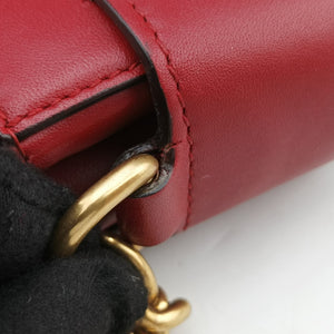 Pre-owned Gucci Broadway Pearl Bee Red Leather 453778 shoulderbag | stylenewstar