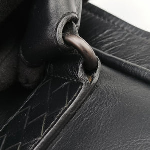 Pre-owned Bottega Veneta Intrecciato Black Lambskin shoulderbag | stylenewstar