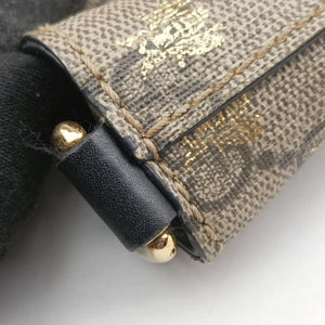 Pre-owned Gucci GG Supreme Bee Black× Beige PVC coated canvas×leather 473887 handbag | stylenewstar