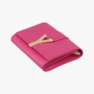 Pre-owned Yves Saint Laurent ChYc Mini Y Line Classic Cabasique WOC Rose Leather 311215 shoulderbag | stylenewstar