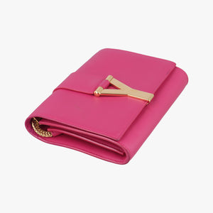 Pre-owned Yves Saint Laurent ChYc Mini Y Line Classic Cabasique WOC Rose Leather 311215 shoulderbag | stylenewstar