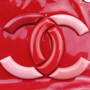 Pre-owned Chanel Paris-Venice Vinyl Lipstick Ligne Red Patent A47926 shoulderbag | stylenewstar