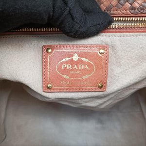 Secondhand Prada Madras Brown leather shoulderbag | stylenewstar