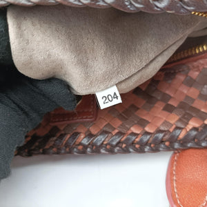 Secondhand Prada Madras Brown leather shoulderbag | stylenewstar