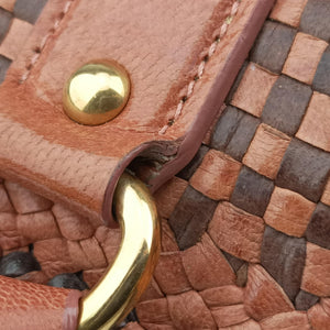 Secondhand Prada Madras Brown leather shoulderbag | stylenewstar