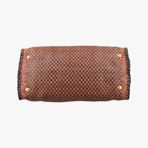 Secondhand Prada Madras Brown leather shoulderbag | stylenewstar