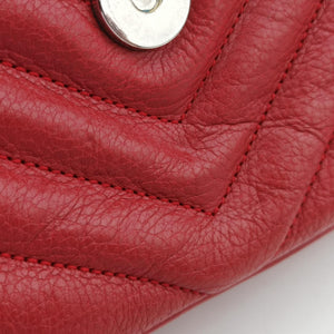 Pre-owned Yves Saint Laurent COLLEGE Red Leather 428056 shoulderbag | stylenewstar