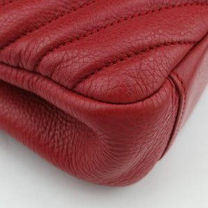 Pre-owned Yves Saint Laurent COLLEGE Red Leather 428056 shoulderbag | stylenewstar