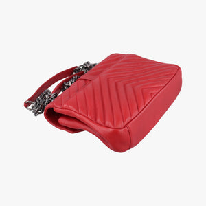 Pre-owned Yves Saint Laurent COLLEGE Red Leather 428056 shoulderbag | stylenewstar