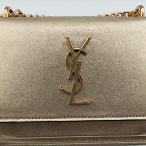 Pre-owned Yves Saint Laurent SUNSET Golden Leather 441972 shoulderbag | stylenewstar