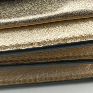 Pre-owned Yves Saint Laurent SUNSET Golden Leather 441972 shoulderbag | stylenewstar