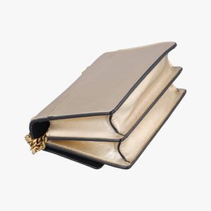 Pre-owned Yves Saint Laurent SUNSET Golden Leather 441972 shoulderbag | stylenewstar