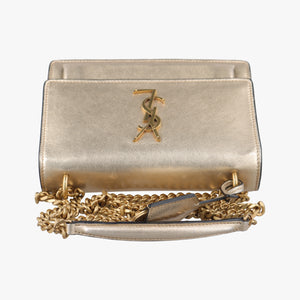 Pre-owned Yves Saint Laurent SUNSET Golden Leather 441972 shoulderbag | stylenewstar