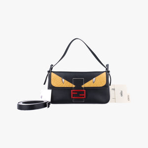 Vintage Fendi Baguette Black×yellow×Red Leather 8BR600 shoulderbag | stylenewstar