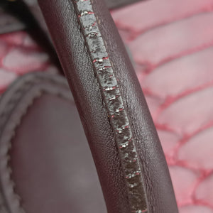 Secondhand Celine Luggage Micro shopper Black x Red x Multicolor snakeskin × leather handbag | stylenewstar