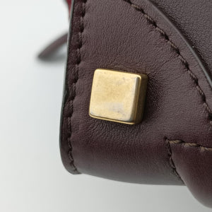 Secondhand Celine Luggage Micro shopper Black x Red x Multicolor snakeskin × leather handbag | stylenewstar