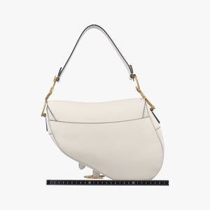 Pre-owned Christian Dior Saddle White Leather handbag | stylenewstar