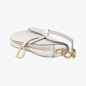 Pre-owned Christian Dior Saddle White Leather handbag | stylenewstar