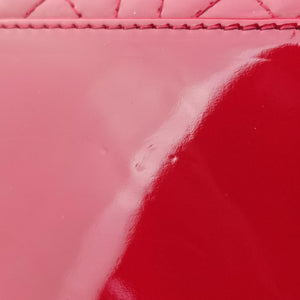 Pre-owned Christian Dior Lady Dior Red patent shoulderbag | stylenewstar