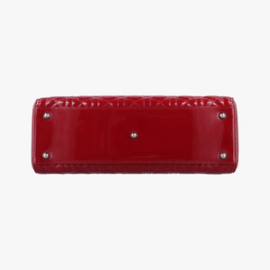 Pre-owned Christian Dior Lady Dior Red patent shoulderbag | stylenewstar