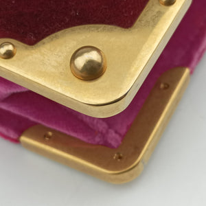 Pre-owned Prada Animalier Cahier Lions Head Red×Pink Velvet 1BD089 shoulderbag | stylenewstar