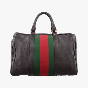 Pre-owned Gucci Sherry Line Brown leather 247205 handbag | stylenewstar