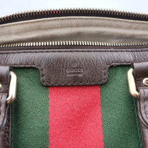 Pre-owned Gucci Sherry Line Brown leather 247205 handbag | stylenewstar