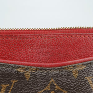 Pre-owned Louis Vuitton PALLAS brown×CERISE Monogram Canvas×calf leather M41175 shoulderbag | stylenewstar