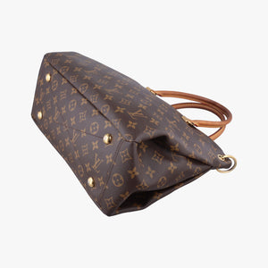 Pre-owned Louis Vuitton PALLAS brown×CERISE Monogram Canvas×calf leather M41175 shoulderbag | stylenewstar