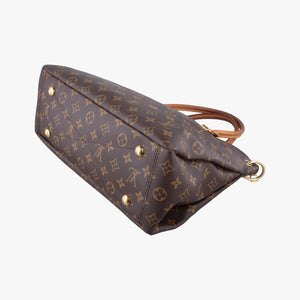 Pre-owned Louis Vuitton PALLAS brown×CERISE Monogram Canvas×calf leather M41175 shoulderbag | stylenewstar