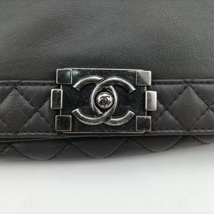 Pre-owned Chanel BOY CHANEL Grey leather A67948 shoulderbag | stylenewstar