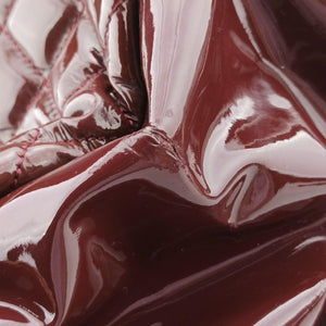 Pre-owned Chanel Mademoiselle Bowling Burgundy Patent A50561 handbag | stylenewstar