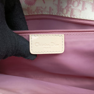 Pre-owned Christian Dior Cherry Blossom Flower Baguette White×Multicolour canvas handbag | stylenewstar