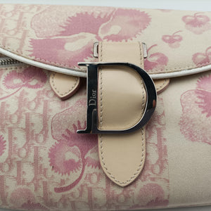 Pre-owned Christian Dior Cherry Blossom Flower Baguette White×Multicolour canvas handbag | stylenewstar