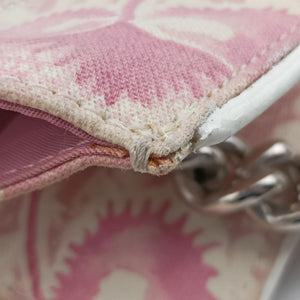 Pre-owned Christian Dior Cherry Blossom Flower Baguette White×Multicolour canvas handbag | stylenewstar