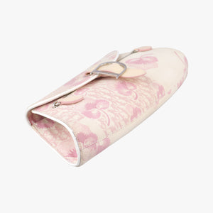 Pre-owned Christian Dior Cherry Blossom Flower Baguette White×Multicolour canvas handbag | stylenewstar