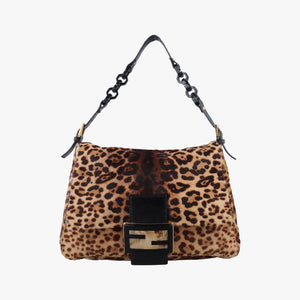 Pre-owned Fendi Big Mamma Forever Flap Multicolour ponyhair 8BR638 shoulderbag | stylenewstar