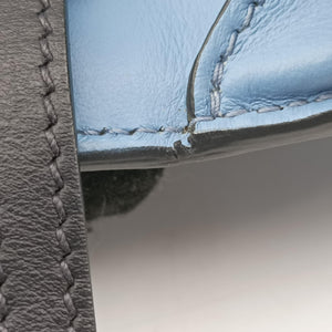 Pre-owned Prada City Calf Astrology Cahier ブルー×ブラック Saffiano leather×Leather shoulderbag | stylenewstar